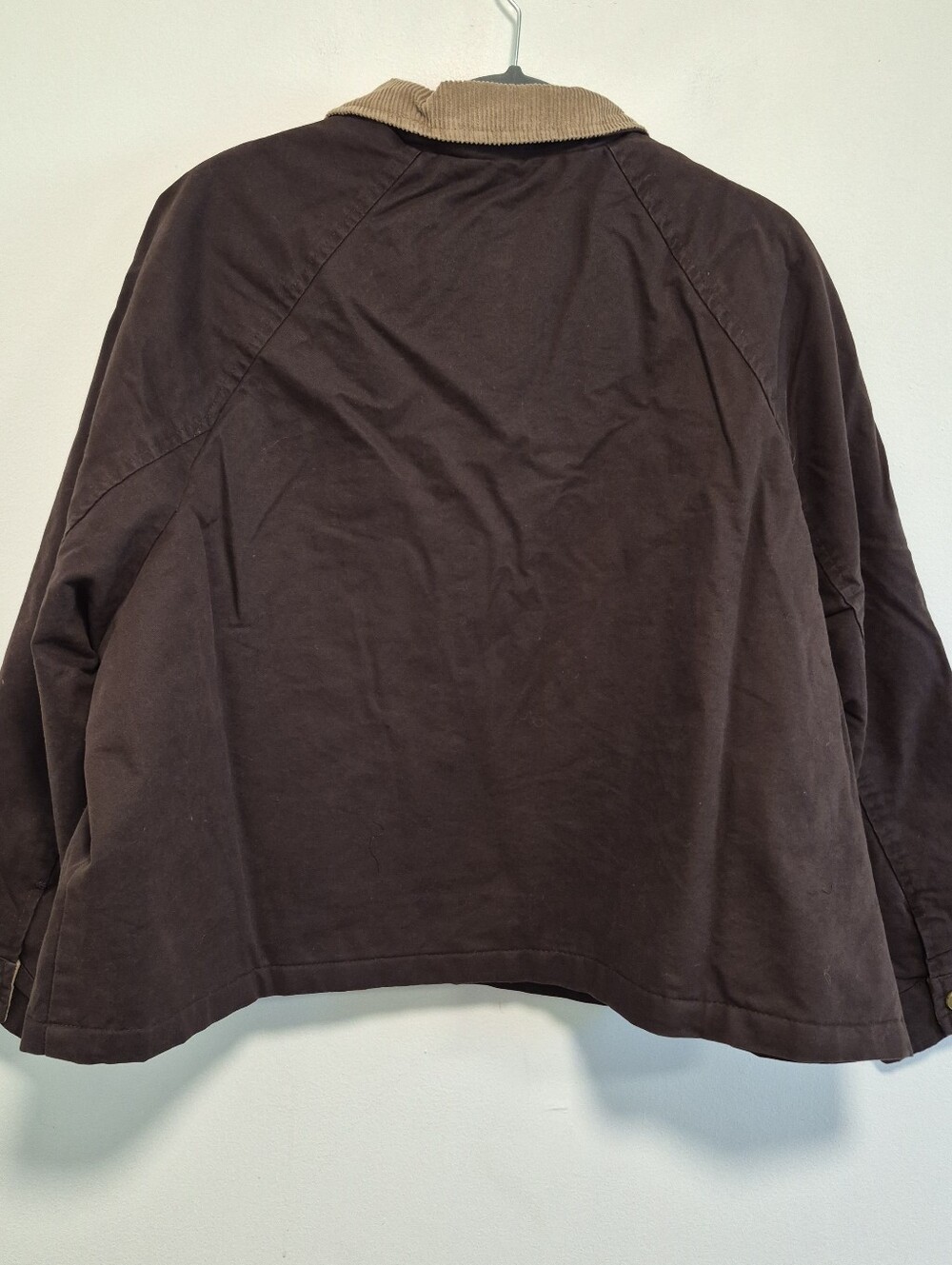 Hunter Barn Jacket Brown Canvas Corduroy Collar Boxy Oversized Sz L $149 NWT - Picture 7 of 16